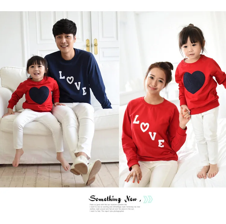 Семейные рождественские пижамы, Детский свитер с надписью «Love», Детская Пижама, одежда для мамы и дочки, одежда для родителей и детей