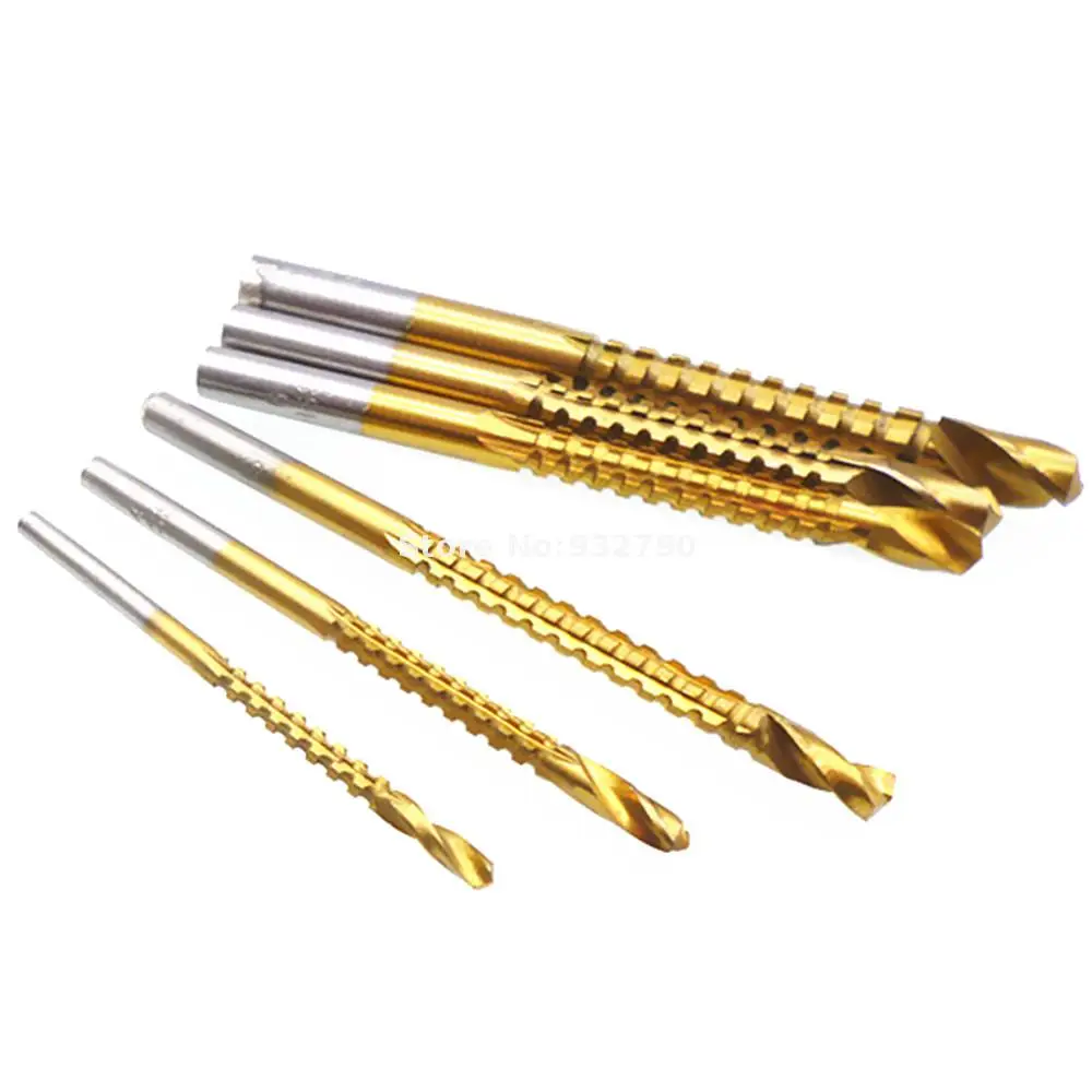 

6pcs Titanium Coated Hss Holesaw Drills Bit 3mm 4mm 5mm 6mm 6.5mm 8mm Woodworking Wood Metal Plastic Cutting Hole Saw Holesaw