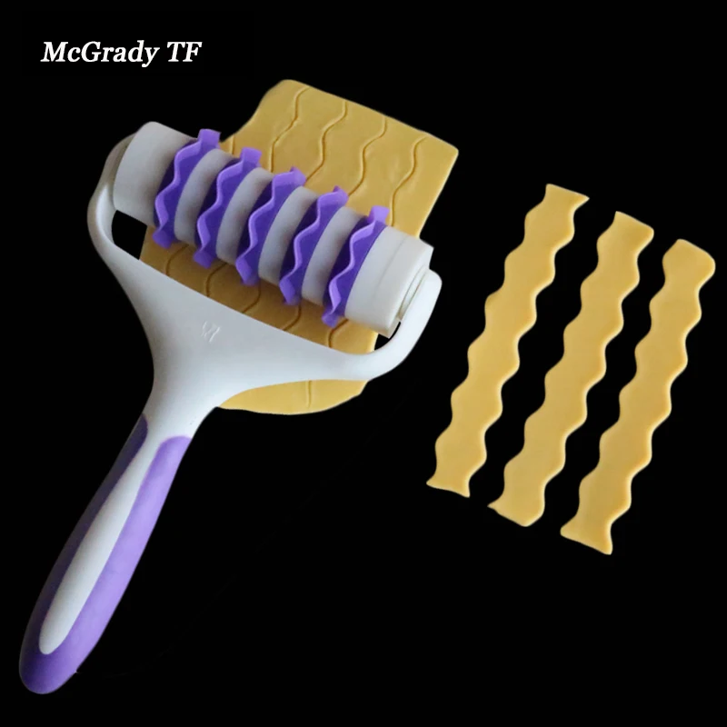 

Mac New 19.5*12.5cm Fondant Strip Ribbon Cutter Embosser Roller Sugarcraft Cake Decorating Mold Baking Cooking Tools