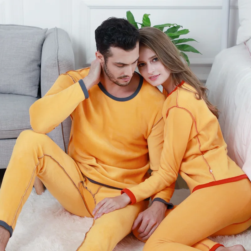

Thermal Underwear Set Winter Men Women Long Johns Plus Velvet Thickening Keep Warm Close-Fitting Home Service Size M to 3XL