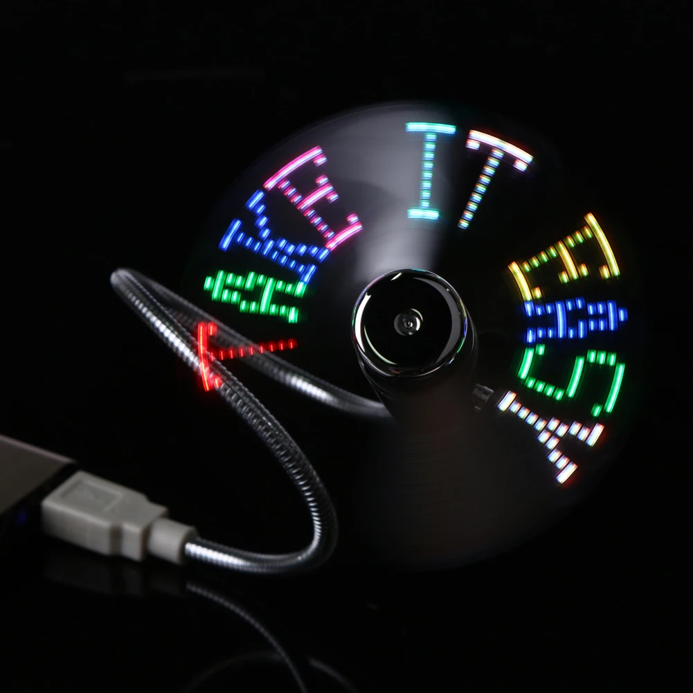 font b USB b font Power DIY Programmable Flash 4 Style Message LED Mini Fan