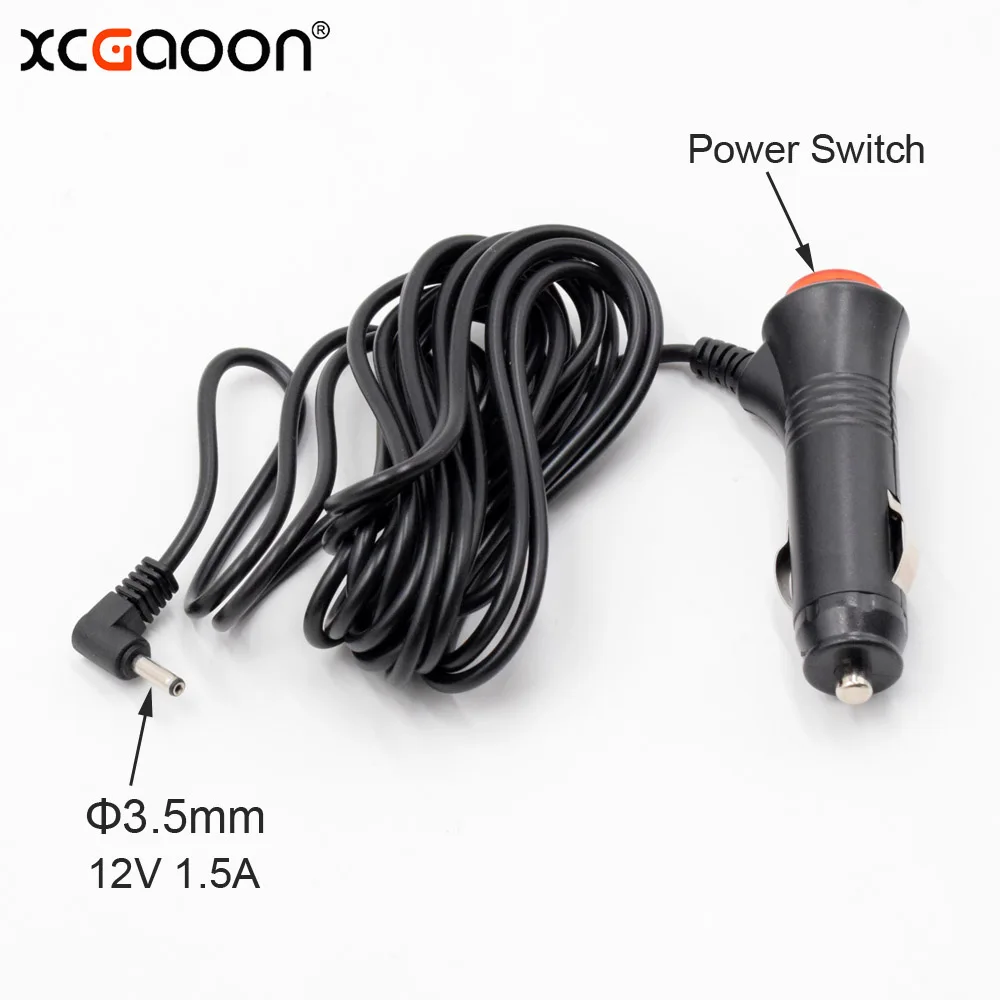XCGaoon 12V 1.5A Диаметр 3,5 мм порт автомобильное зарядное устройство вход DC 12V для автомобиля радар детектор/DVR камера/gps кабель 3,5 метров(11.4ft