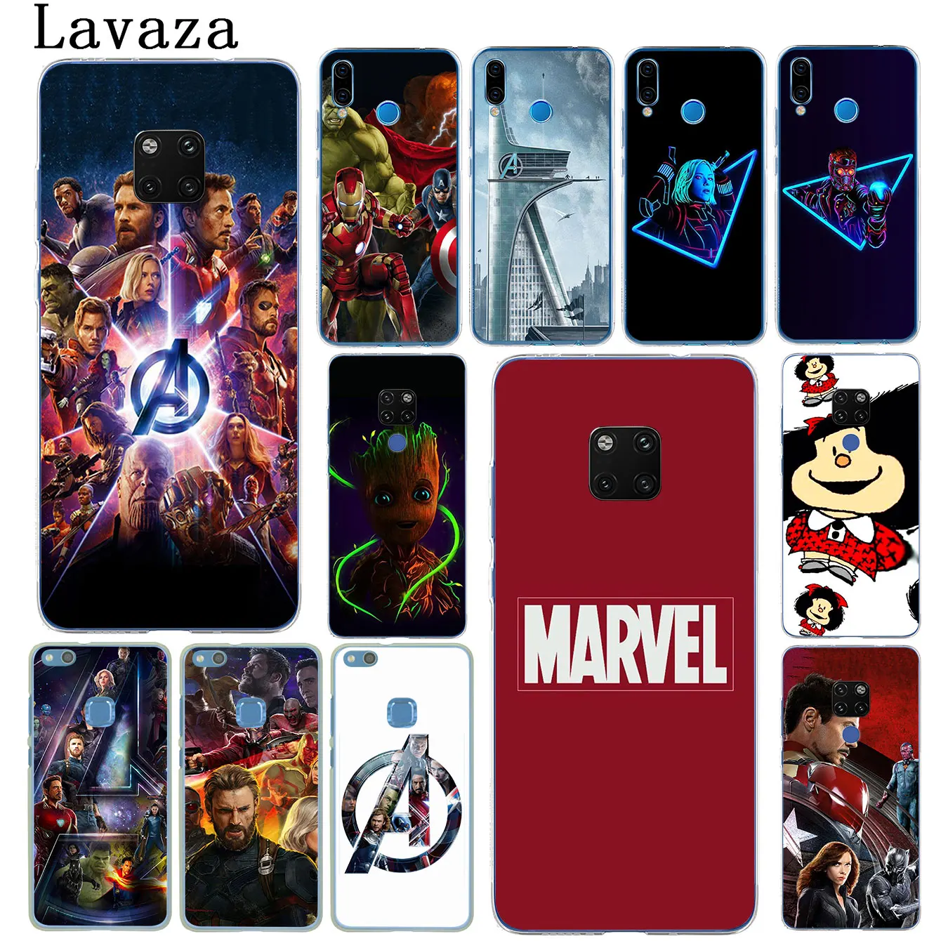 

Lavaza Marvel's The Avengers Infinity War Phone Case for Huawei Nova 4 3i 3 2i Lite Cover for Huawei Mate 20 10 P20 Pro Lite