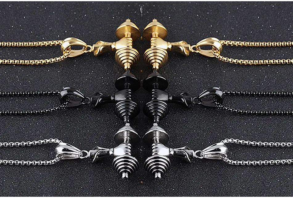 9-dumbbell necklace