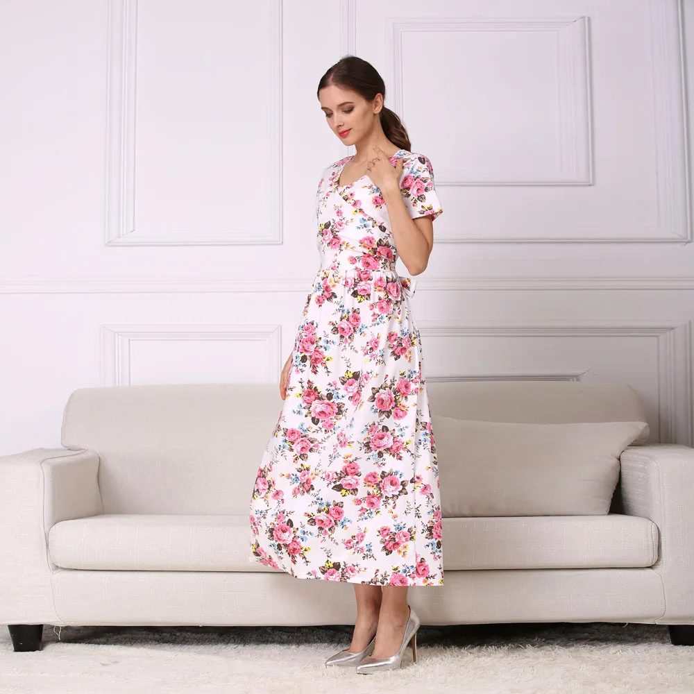 Emotion Moms/Новинка; Модная одежда для беременных и кормящих мам с цветочным рисунком; платья для беременных женщин; платье для кормящих мам