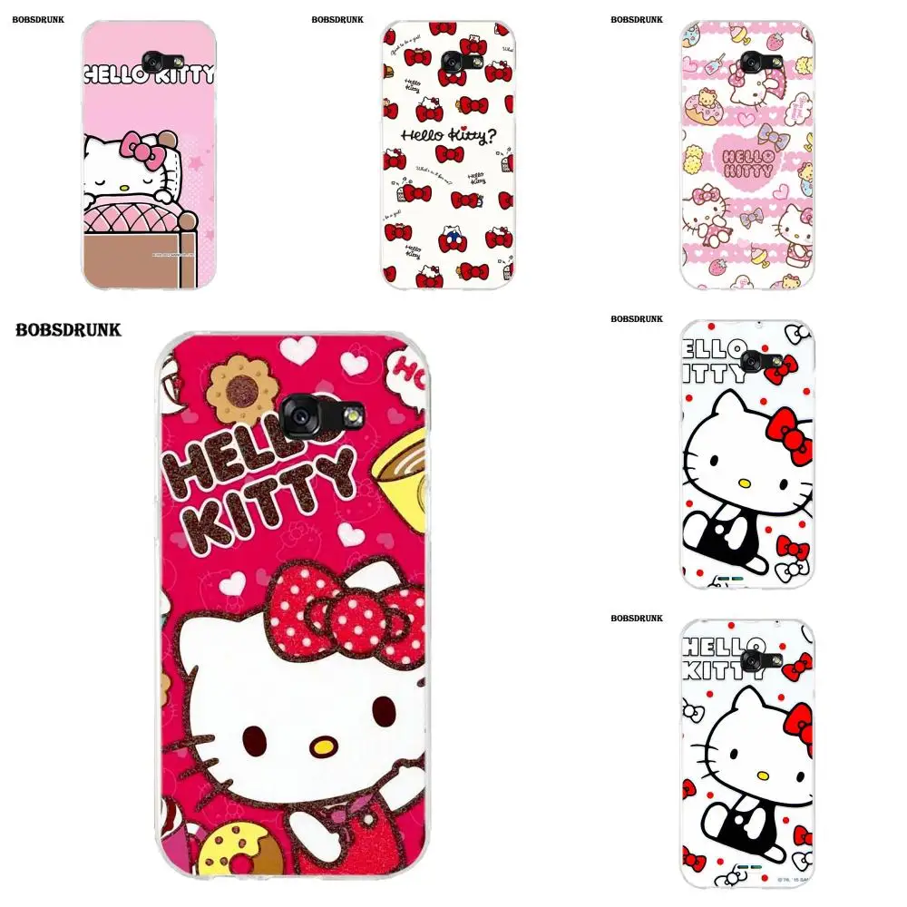 

EJGROUP For Samsung Galaxy A3 A5 A7 J1 J2 J3 J5 J7 2015 2016 2017 Soft TPU Fashion Cover Case Cute Hello Kitty My Melody Bow