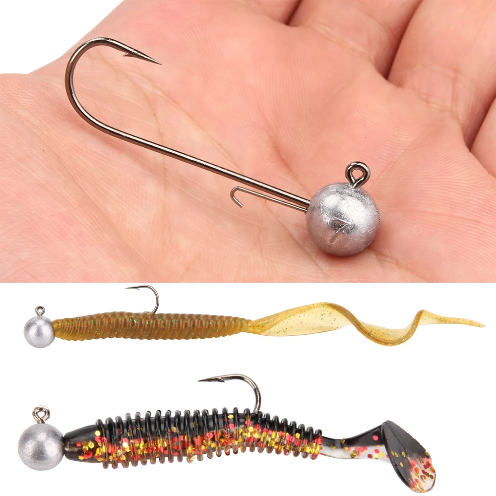 Палисандр 4 шт./лот свободный джиг крюк шарика 5g/7g/10g/14g червь Шад Jig Head колючие