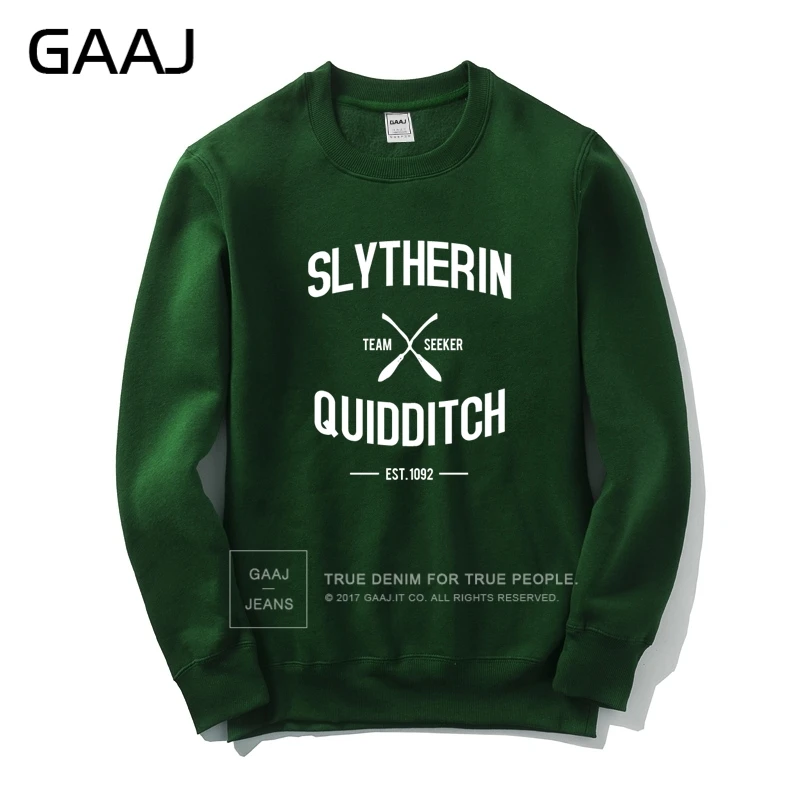 GAAJ "Slytherin Quidditch Team" Толстовка с принтом букв для мужчин и женщин толстовка с принтом пальто мужская одежда Homme куртка Новинка - Цвет: Dark Green