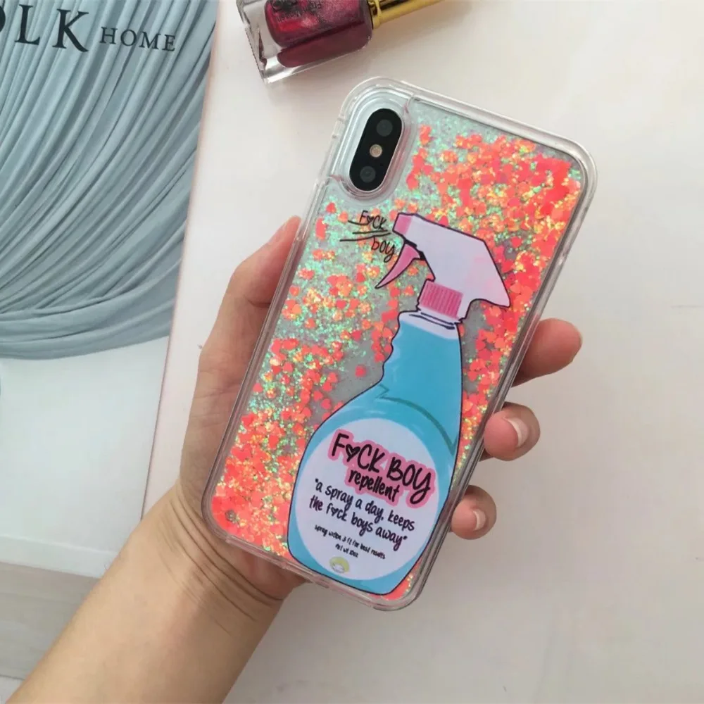 HengLiTai NEW Luxury Glitter Liquid Sand Quicksand Star Case For iPhone X Repellent Spray quicksand for iphone x | Мобильные