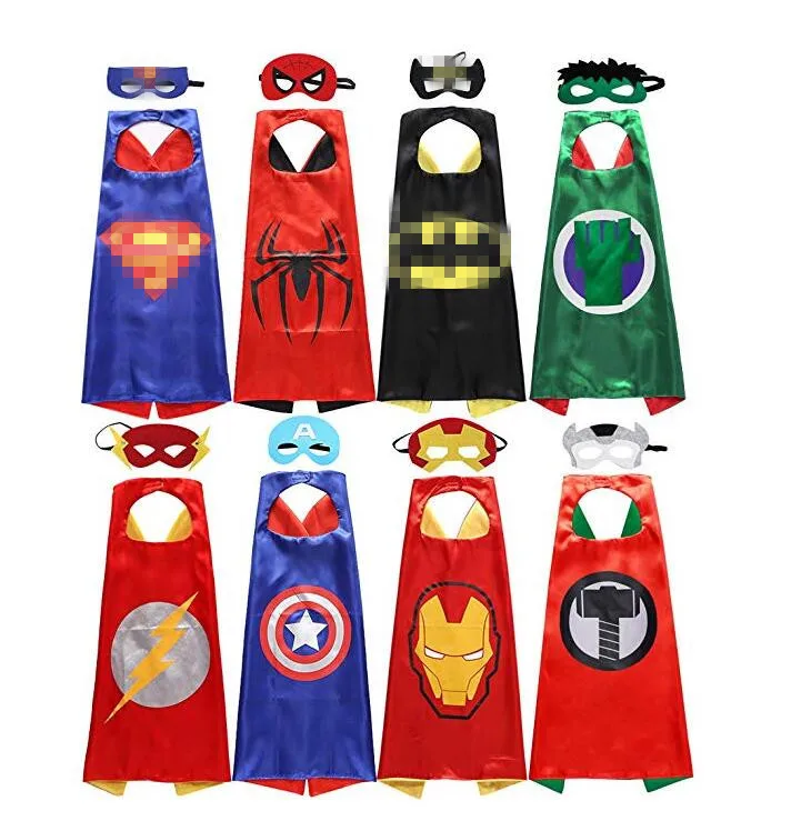 

8 sets 5 sets 4 sets Kids Superhero capes Costumes Capes with Felt Masks for kids Children's birthday party Halloween cosplay