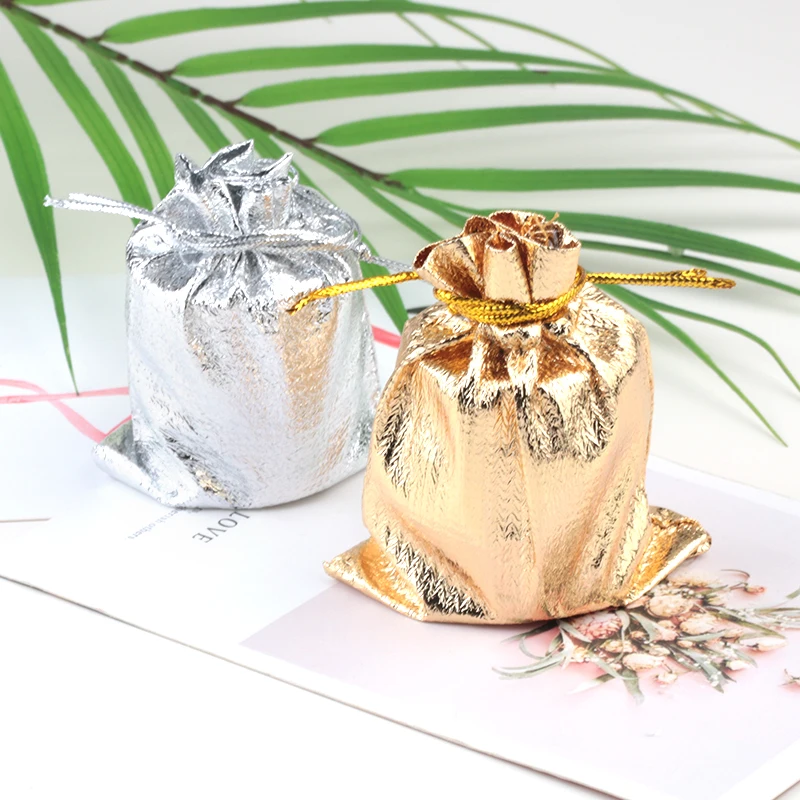 Золото/серебро 50 шт./лот сумки для свадьбы рождественской вечеринки мешок для подарков, упаковка для ювелирных изделий сумки и сумки 7x9 см 9*12 см Рождество