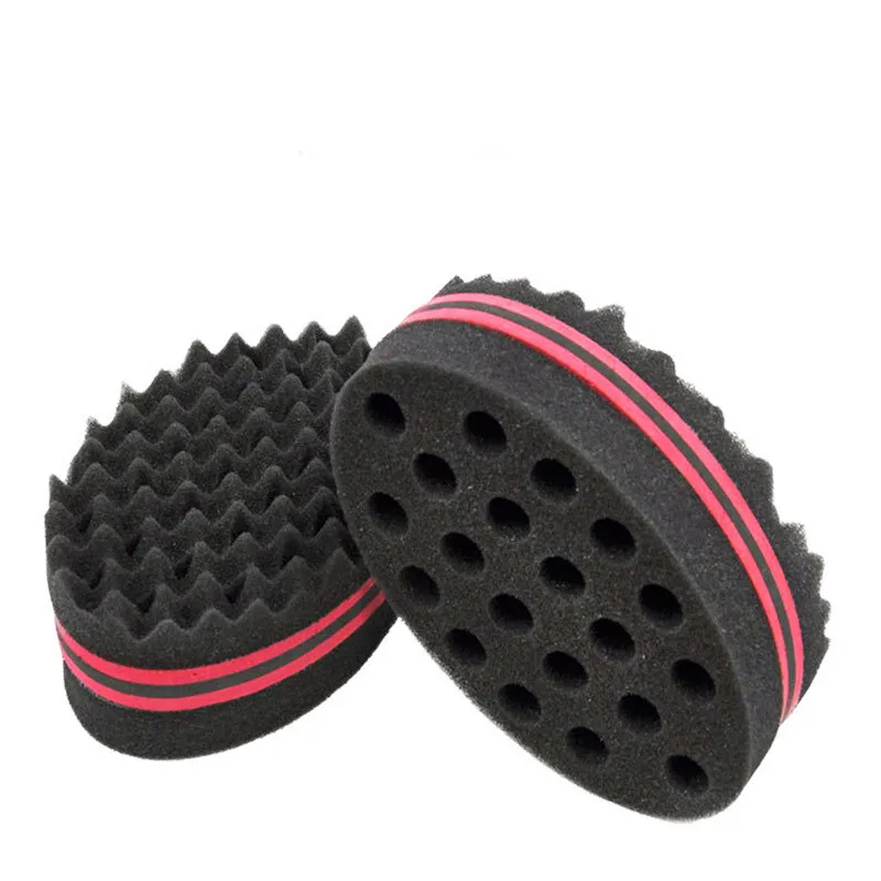 Double Sided wave-shaped Sponge Brushes Multi-holes Side Braid Twist Hair Curl Wave Hair Sponge Brush Hair Styling Tools