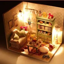 Подарок на день рождения DIY деревянный кукольный дом с мебели кукольный домик игрушка Подарки, летние стили ленивое время