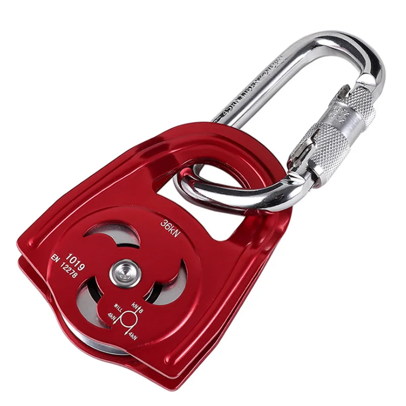 

Pulley 36Kn Rescue Rope Pulley Rigging Rock Climbing Rescue Survival Equipment