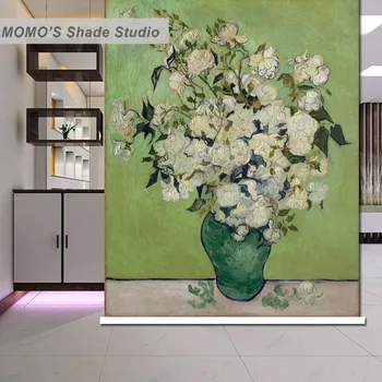 

MOMO Blackout Flower Window Curtains Roller Shades Blinds Thermal Insulated Fabric Custom Size, Alice 481-485