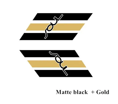 Красочные спортивные полосы для KIA Soul двери автомобиля Декор Наклейка обе стороны на Автомобильный кузов виниловый наклейки гоночный стиль - Название цвета: Matte black-Gold