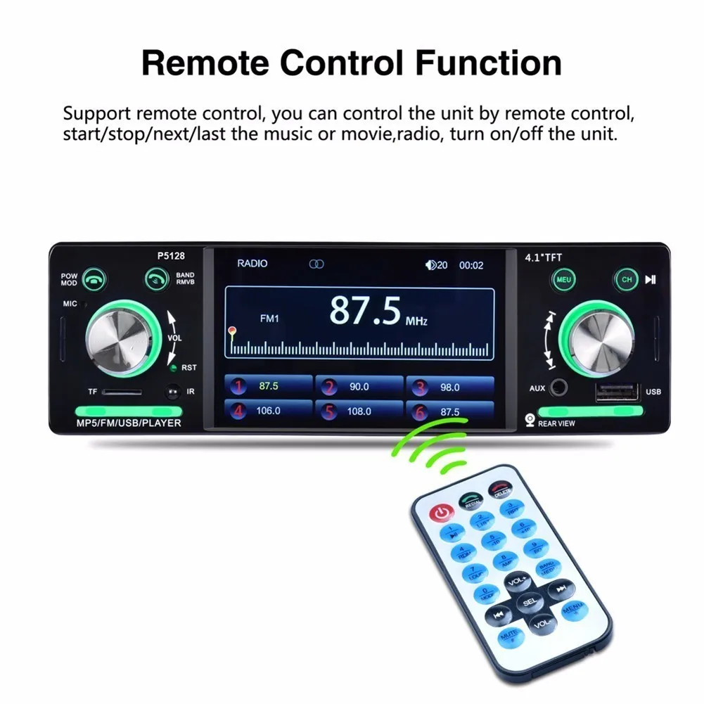 Автомагнитола P5128 1 Din 4 дюйма 12 В Bluetooth FM Aux вход SD USB MP3 WMA|Автомобильные