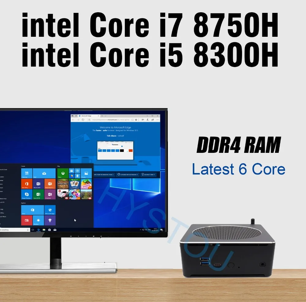 Core i7 8750H Мини ПК NVME SSD windows linux ubuntu Intel компьютер WiFi двухдиапазонный HTPC HDMI DP двойной