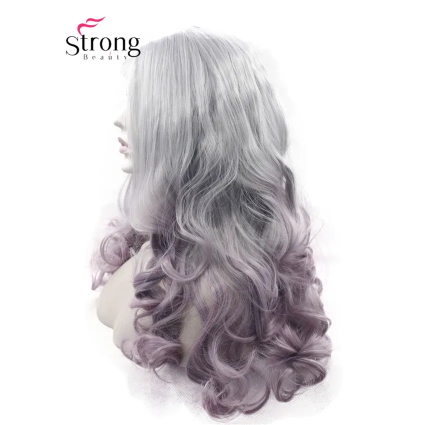 StrongBeauty Синтетические волосы на кружеве парики Ombre красный 2 тона темные корни длинные волнистые Glueless синтетические кружева парик Замена