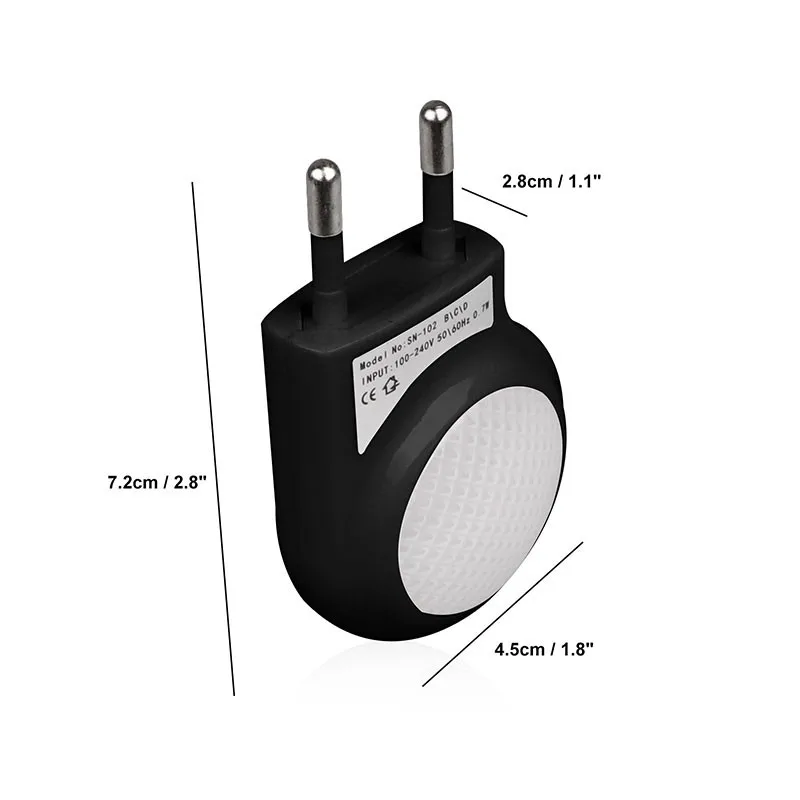 Мини-автоматический вкл/выкл Ночной светильник, светодиодный светильник с вилкой, прикроватный, для ванной, встроенный светильник с датчиком, настенный светильник с вилкой европейского стандарта