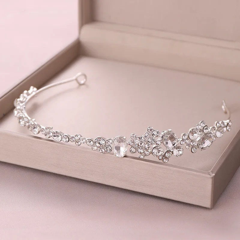 

Silver Crystal Bridal Crowns Headpiece Hair Jewelry Gold Rhinestone Tiaras for Bride Women Girls Wedding Hair Accessories VL