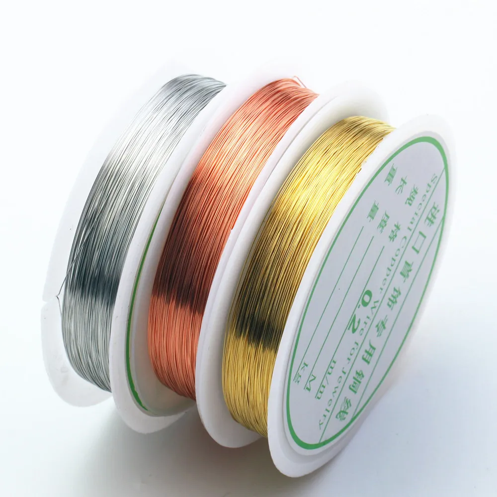 

Copper Wire For Bracelet Necklace Jewelry DIY Accessories 0.2/0.25/0.3/0.4/0.5/0.6/0.8/1.0mm 1 Roll Cord Beading Wire DIY Craft