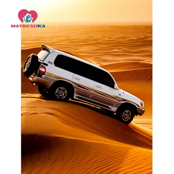 

5D DIY Diamond mosaic Full square Diamond painting completely desert car Cross stitch kits round Diamond embroidery Accessories