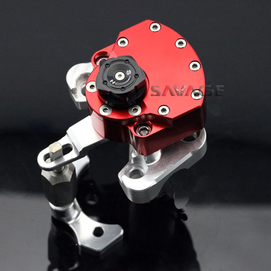 

For DUCATI MONSTER 1100 EVO 2011 2012 2013 Red Motorcycle Adjustable Steering Damper Stabilizer with Mount Bracket