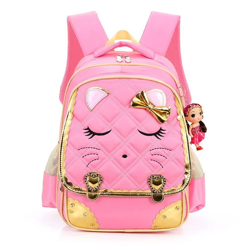 2017 Cute Girls Backpacks Kids cat smile Satchel Children School Bags