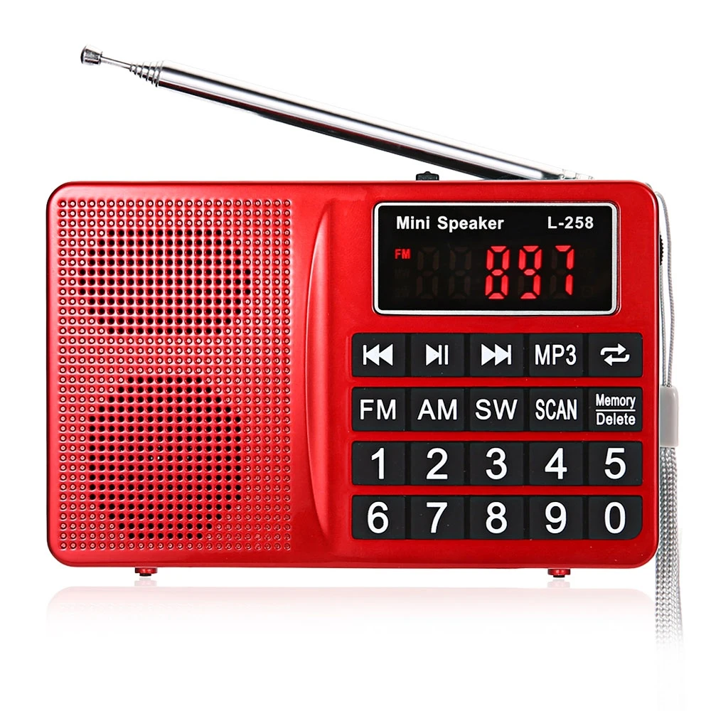 Degen DE23 Rechargeable AM//FM Shortwave Radio with Dual Speakers MP3 Player