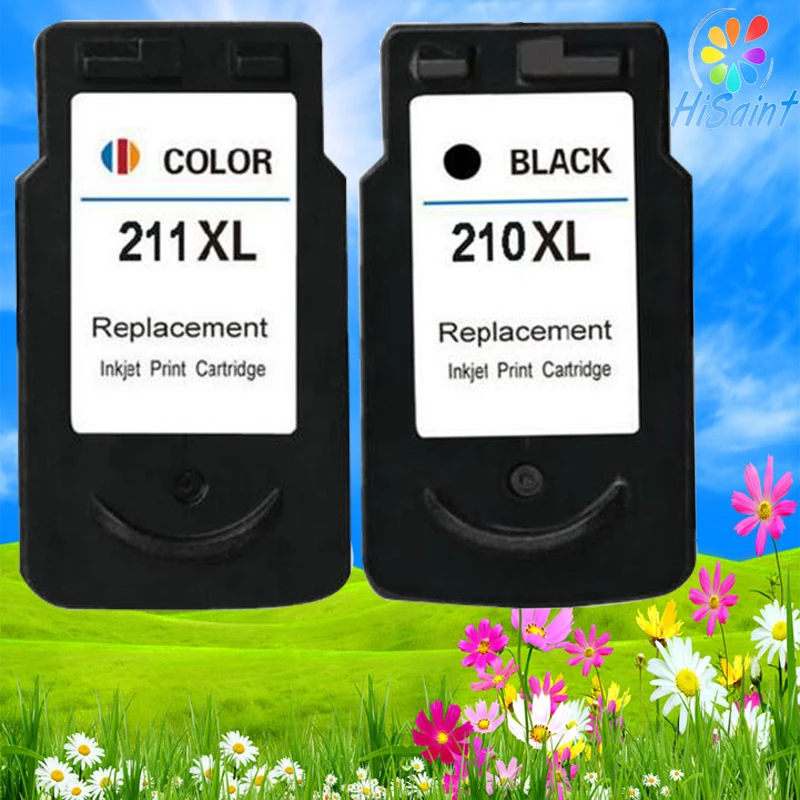 ФОТО 2PK Compatible For Canon PG-210XL PG-211XL Ink Cartridges  For Canon PIXMA MP230 MP240 MP270 MP280 MP480 MP490 MP495 MX330 MX340