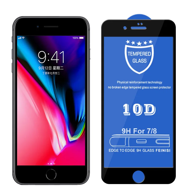 10D Gehärtetem Glas Für iPhone Xs Max 7 8 6 Plus Screen Protector Volle Abdeckung Schutz Glas Für i