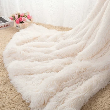 

Sofa/Air/Bedding Throw Blankets Mantas White Pink Grey Fleece Fluffy Plush Bedspread Couverture Polaire Plaids Drop Shipping
