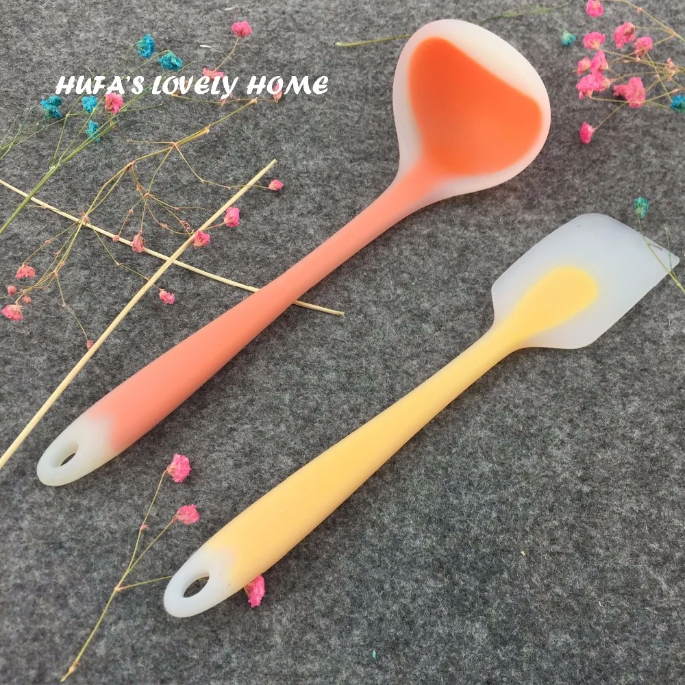 Promotion! 2 pcs Silicone Mixing Spoon Cake Cream Butter Mixing Batter
