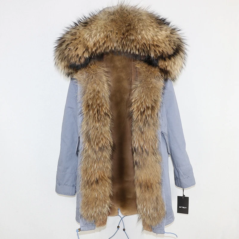 OFTBUY длинная парка, пальто из натурального меха енота, зимняя куртка для женщин, уличная верхняя одежда, Толстая Теплая Повседневная куртка с большим меховым воротником
