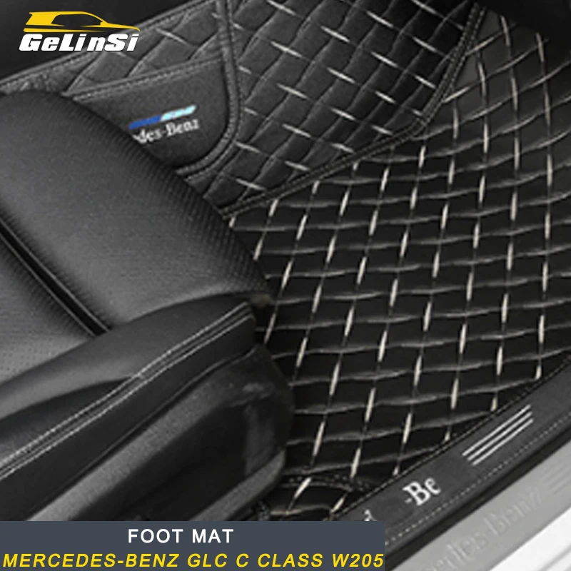 

Gelinsi for Mercedes Benz C Class W205 2016-2019 Car Styling Leather Floor Protector Cover Mat Pad Carpet Interior Accessories