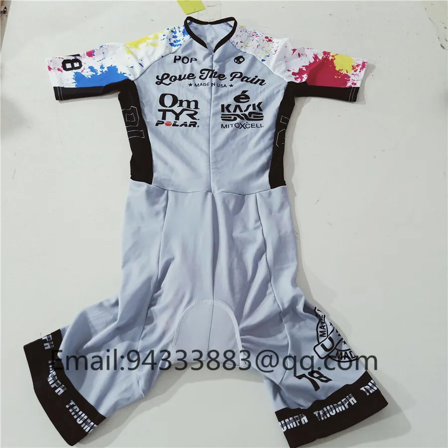 Love the pain Men Cycling skinsuit Bike bodysuit Running Riding bicicleta ropa ciclismo hombre Triathlon Suit summer swimwear