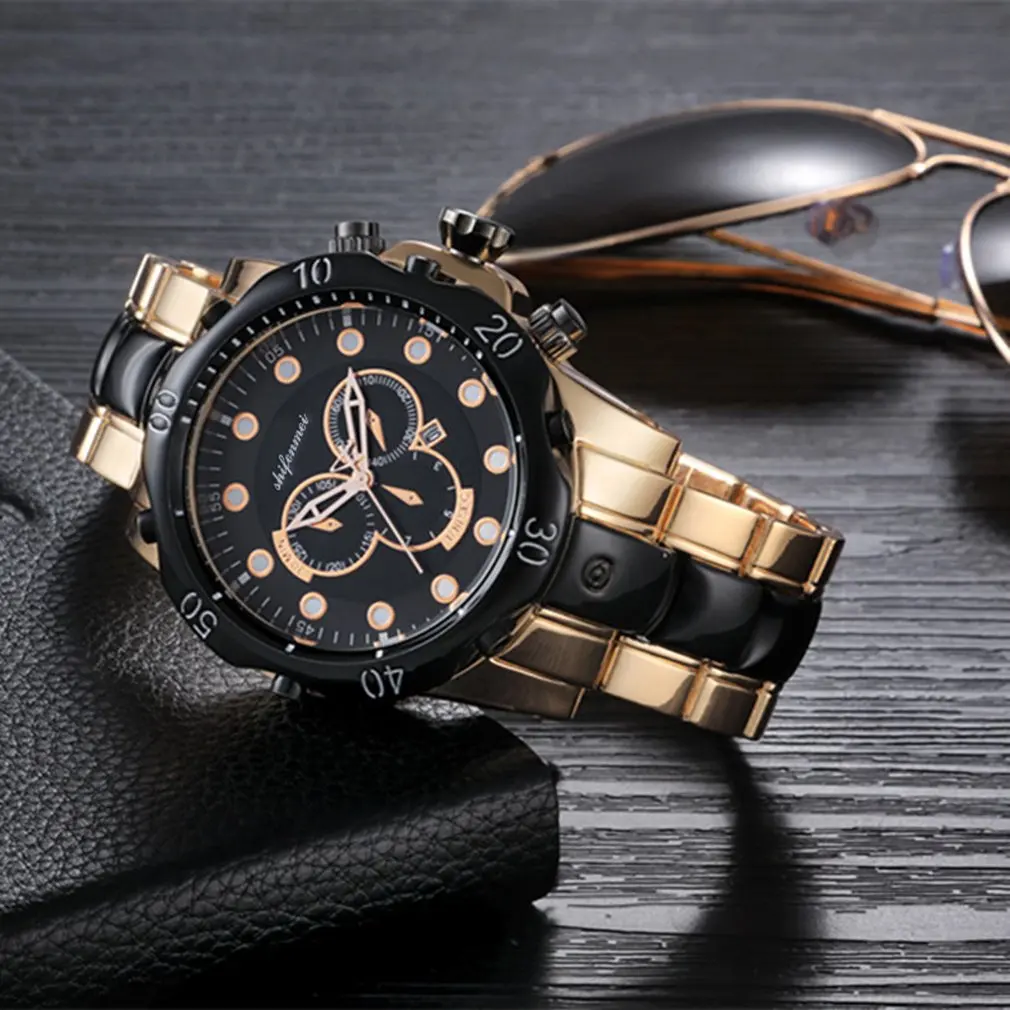 Модные Повседневные кварцевые мужские часы спортивные часы со стальной полосой подарок мужские кварцевые часы со стальным ремешком властные горячая распродажа