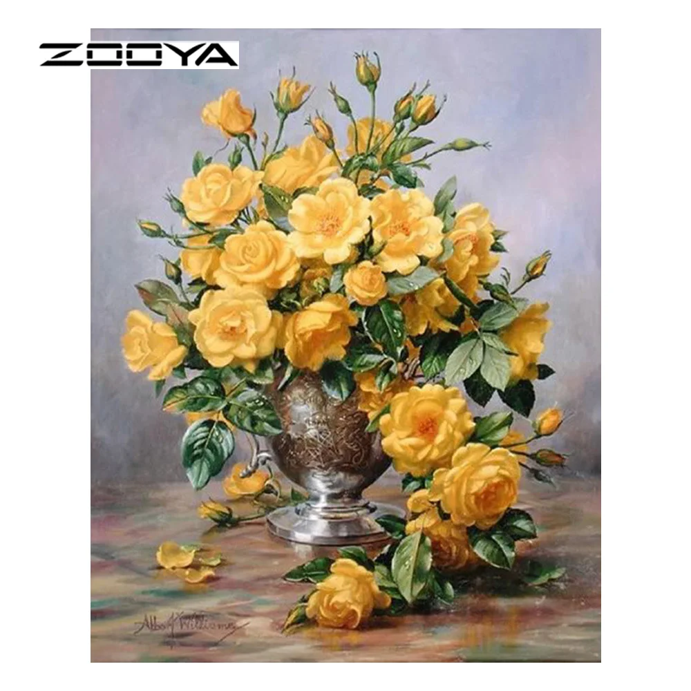 ZOOYA алмазная живопись Полная площадь 3D сделай сам растение цветы вышивка