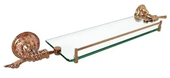 

Free shipping Rose gold finish modern Luxurious design flowers single glass shelf