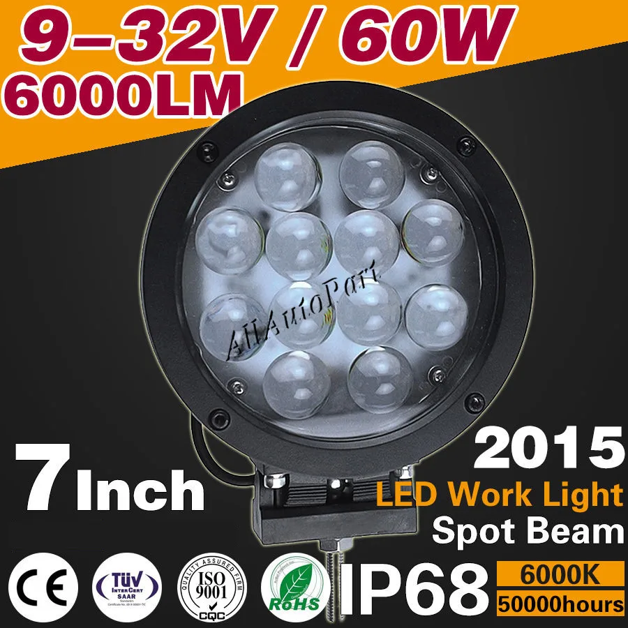 10pcs CREE Chips 60W 7 LED Light Bar Offroad Combo Beam Led Work Light Driving Lamp for Truck SUV Boat ATV 4x4 4WD 12v 24v oslamp 32 300w cree chips led work light bar offroad led bar lights combo beam led driving lamp for truck suv 4x4 4wd 12v 24v