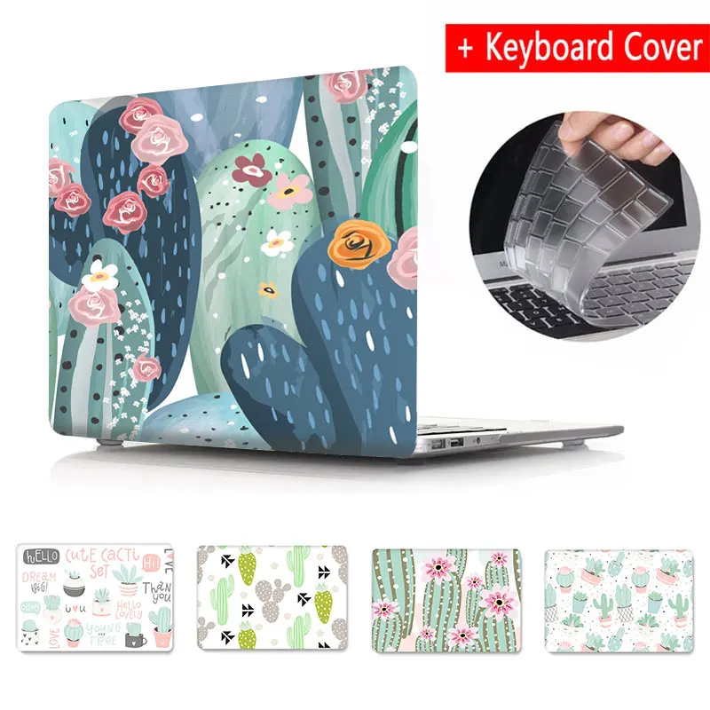 Кристально прозрачный чехол для Apple Macbook Air Pro Retina 11 12 13 15 растение кактус Письмо