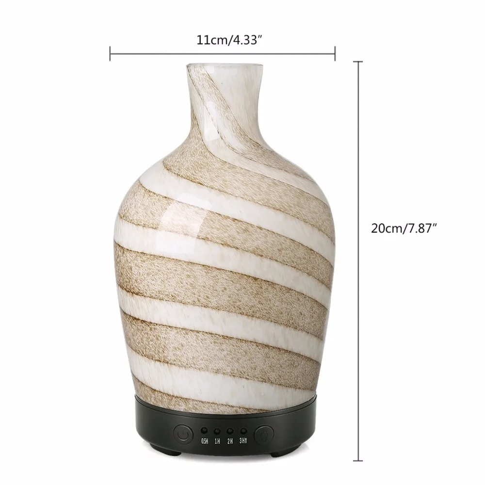 Продажа COOSA 100 мл стеклянный Ароматерапевтический увлажнитель, диффузор эфирного масла, ультразвуковой тихий 7 цветов светильник, домашний офис, гос...