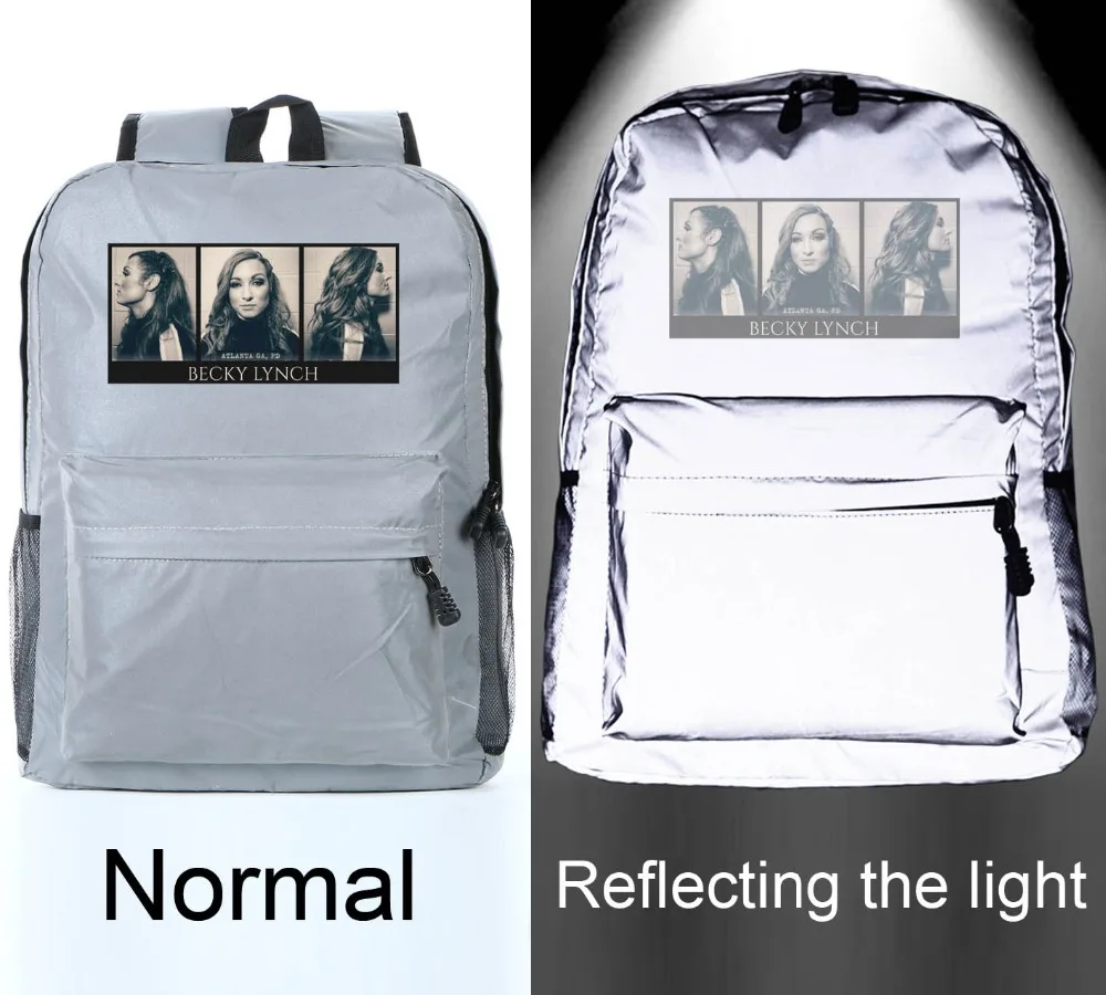 

Becky Lynch Mugshot backpack Reflective school bag Notebook backpack Leisure Daily backpack