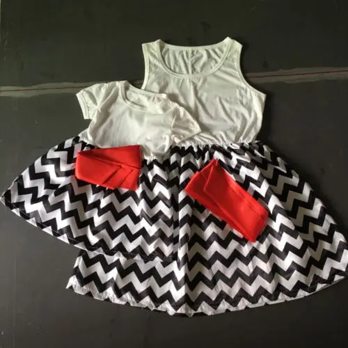 

Mother Daughter Women Girls Summer Party Dresses Family Matching Outfits Dress