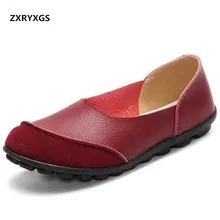 Новая весенняя обувь из воловьей кожи, модная повседневная обувь на плоской подошве, мягкая удобная женская обувь больших размеров, повседневная обувь на плоской подошве