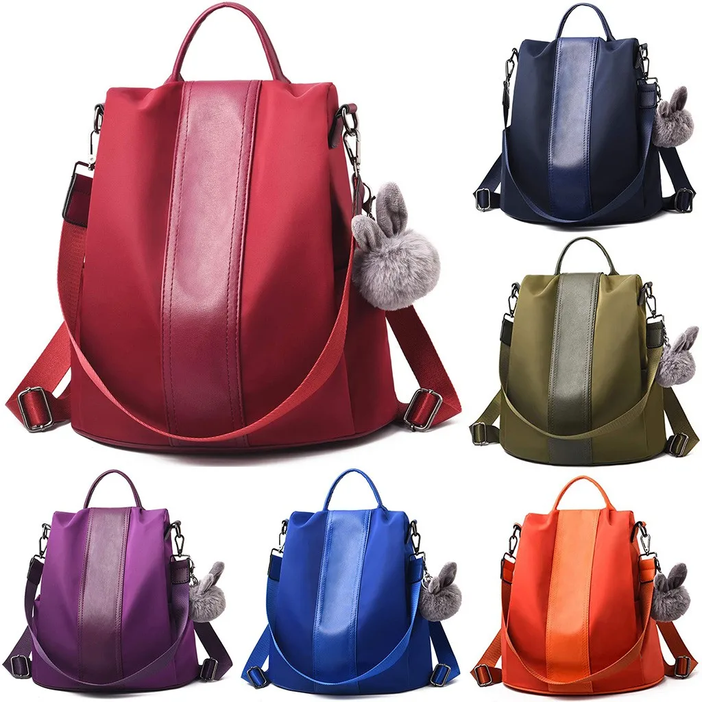 

Fashion Quality Leather Anti-thief Women Backpack Large Capacity Hair Ball School Bag for Teenager girls Male Travel Bags 10H