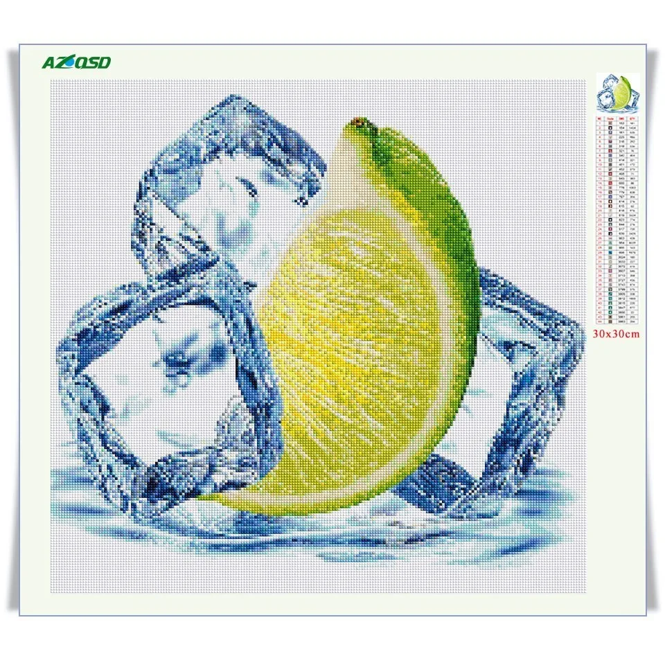 AZQSD алмазные вышитые фрукты 5D Diy картина Стразы Вышивка крестом лимон лед Алмазная мозаика живопись кухонный Декор