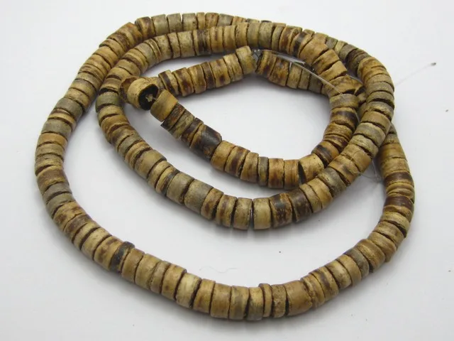 

2 Strands of 22" Natural Coconut Heishi Beads 8mm