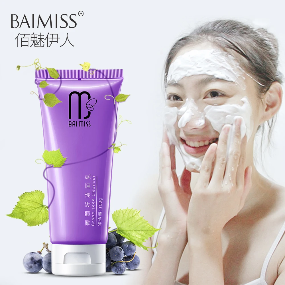 

BAIMISS Grape Seed Facial Cleanser Deep Clean Moisturizing Improves Appearance Of Skin Dullness 100G Skin Care Beauty
